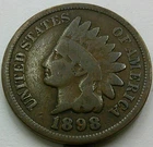 US 1898 Indian Head Cent  **