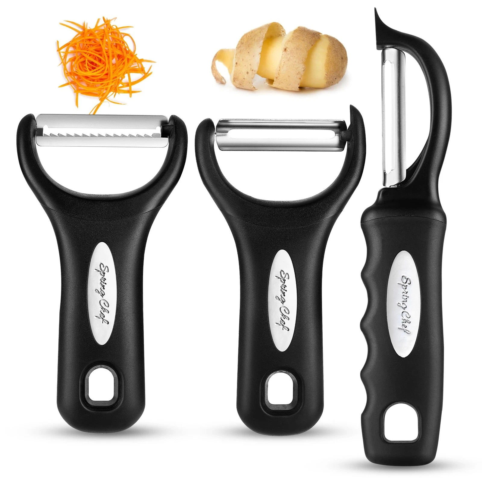 Spring Chef Vegetable Peelers for Kitchen Stainless Steel Swivel, Y & Julien...