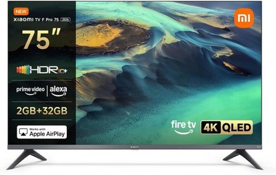 Xiaomi TV F Pro 75(190 cm), 4K UHD QLED, Smart TV, Fire OS8, Triple Tuner