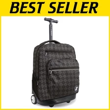 Spacious 38L Rolling Backpack with Waterproof Design - 20-Inch for Kids & Adults