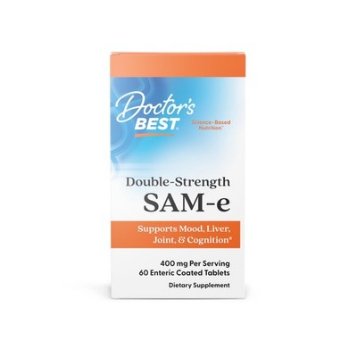 Doctor's Best SAM-e 400 mg, Vegan, Gluten Free, Soy 60 Count (Pack of 1)