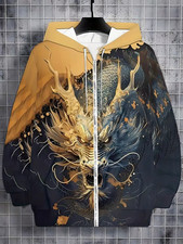 Vibrant Dragon 3D All Over Print Hoodie Zip