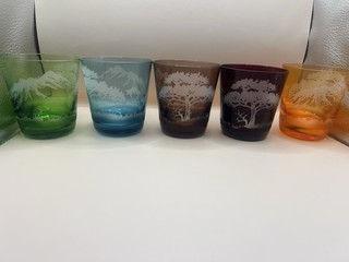 Pols Potten Engraved etched glasses Tumblers x 5