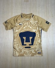 Nike Pumas UNAM 2016 2017 Home Jersey Dorado Azul Marino Diego Rivera Mural Auténtico Kit
