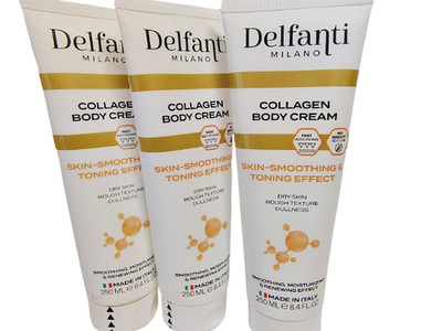Delfanti Milano Collagen Body Cream, 8.4oz, ITALY, Lot of 3