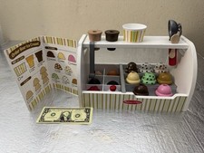 Melissa Doug Ice Cream Wooden Scoop and Serve Ice Cream Counter With Play Food