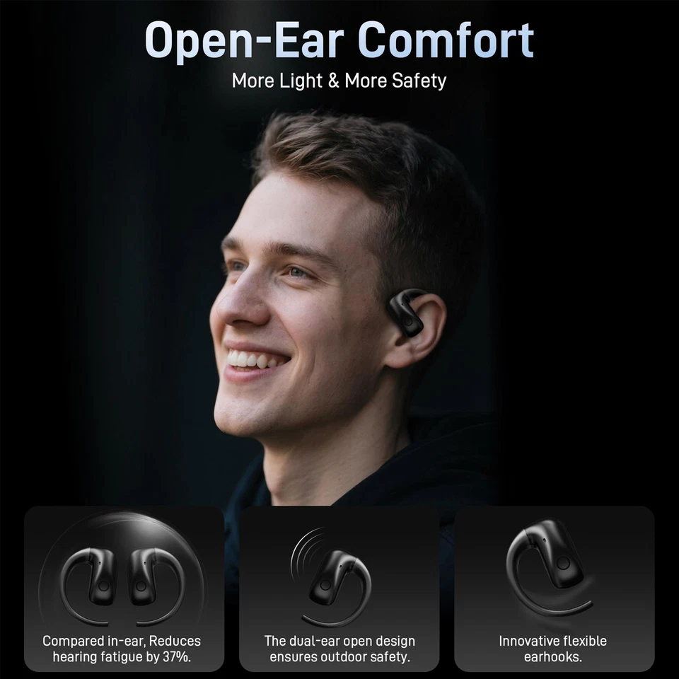 Wantek Open-ear Funkkopfhörer TWS Hi-Fi Sound Bluetooth Headphone für Sports - Bild 3 von 4