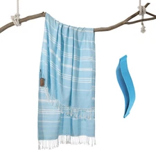 Genovega Turkish Beach Towel Pool Towels Carnival Cruise Large, Light Blue 