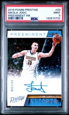 2016 PANINI PRESTIGE PREEMINENT INK #29 NIKOLA JOKIC 82/199 PSA 9 AUTO