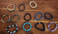 Costume Jewelry Lot 12 Stretchy bracelets All Wearable or for use with crafts