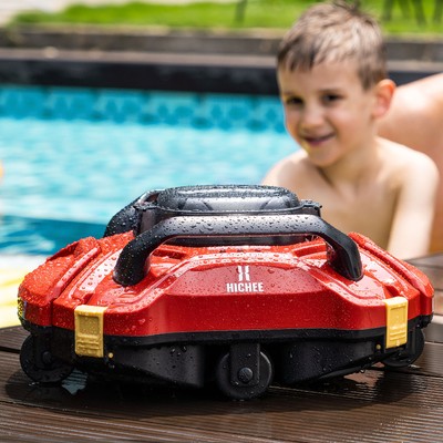 Cordless Robotic Pool Cleaner Pool Vacuum Self-Parking Dual-Motors LED Indicator