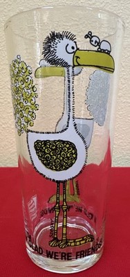 Vintage Visual Creations Szeghy Ostrich I m Glad We re Friends Glass From 70 s