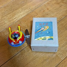Vintage Showa Retro Tin UFO Wind-Up Toy Japan with Box Space Ship