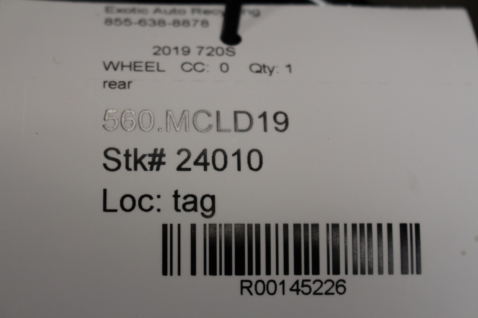 McLaren 720S, Rear Wheel, Scratches, Used