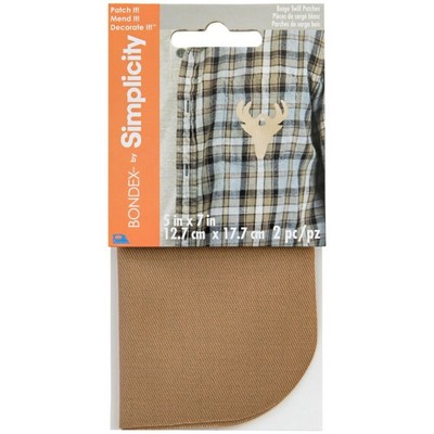 Bondex Iron-On Twill Patches 5''X7'' 2/Pkg-Beige - 240 008-091BW
