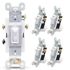 White 3 Way 15 Amp 120 Volt Toggle Framed AC Quiet Light Switch