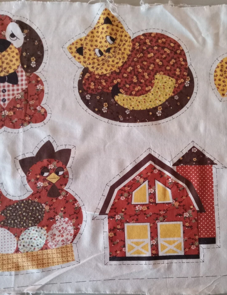 Vintage ~ Cranston ~ Browns ~"Barnyard" Appliques (10) ~ Cotton Fabric ~ READ - Image 4 of 4