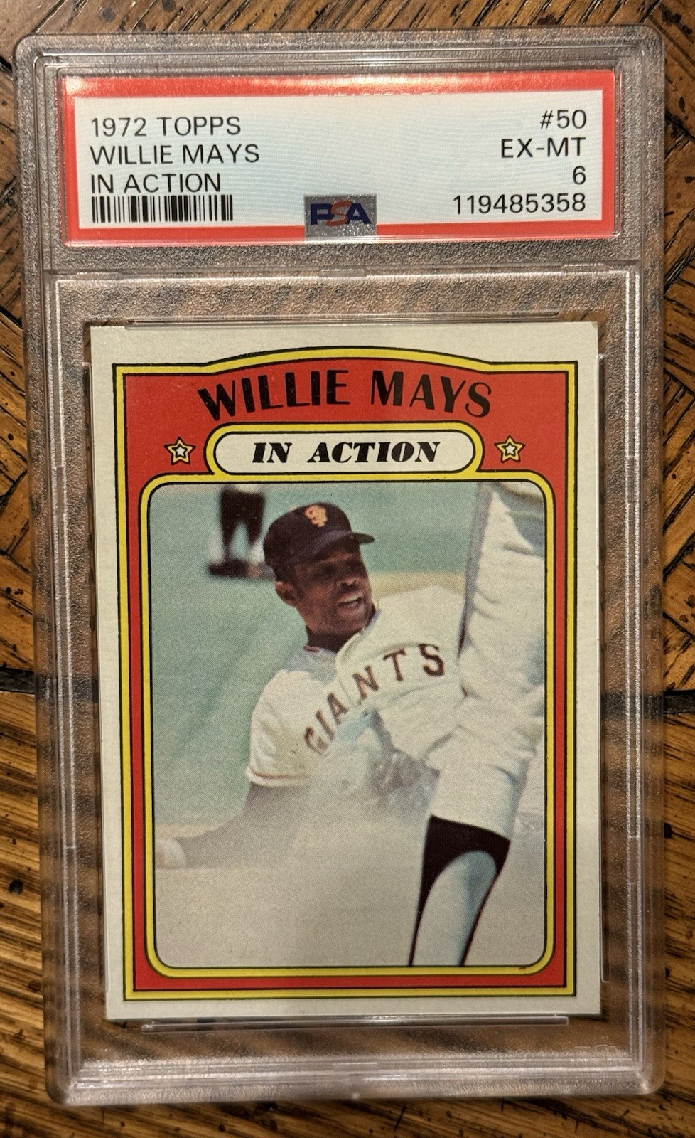 Willie Mays 1972 Topps #50 In Action PSA 6 EX-MT HOF Just Graded
