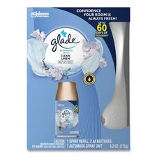 Glade 310916 Clean Linen Automatic Spray Starter Kit - White/Gold (4/Kit) New