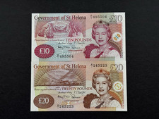 A Stunning Pair Of  St Helena 2012 Paper Banknotes. 1 X £10, 1 X £20   UNC