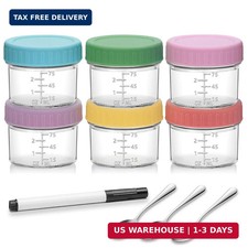 6 Pack Glass Baby Food Storage Containers, 4 oz Baby Food Jars with Lids, Baby F