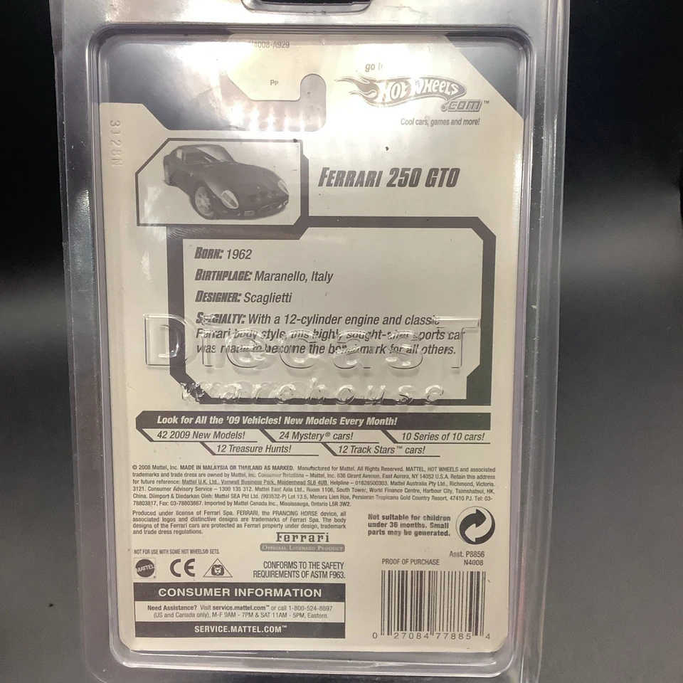 Hot Wheels 1962 Ferrari 250 GTO Black 2009 Models Series Snowflake Card - Image 3 of 3