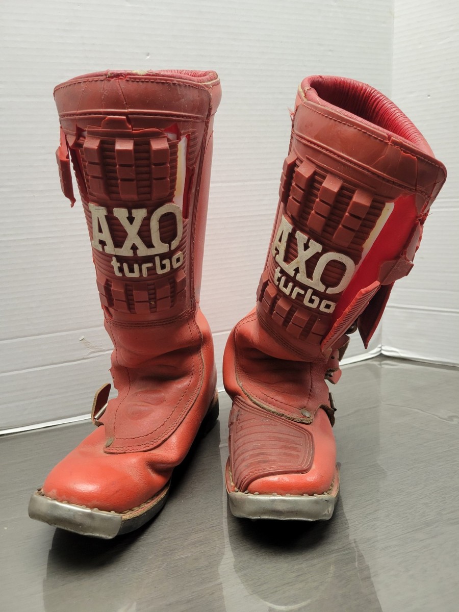 Vintage Axo Turbo Boots Motocross Dirt Bike VINTAGE AXO TURBO RED