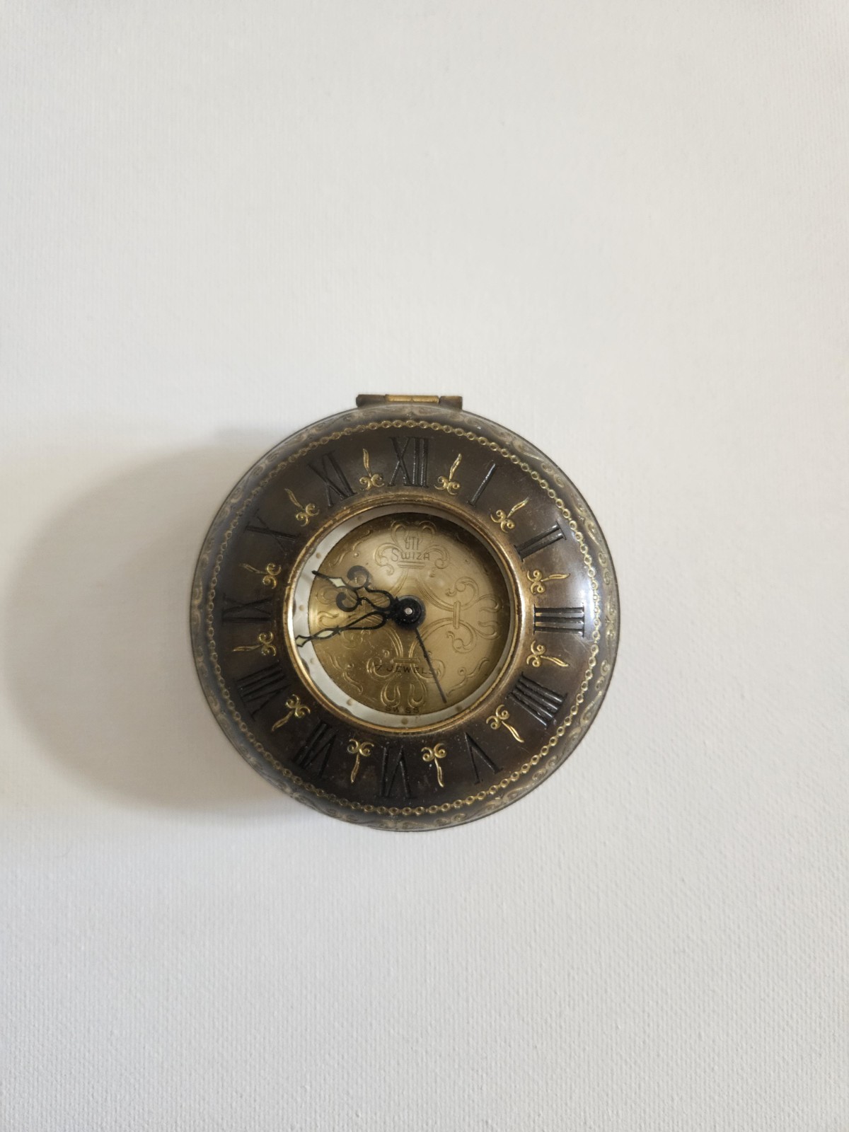 VINTAGE SWIZA SWISS TRAVEL ALARM CLOCK BRASS WORKING WATCH 1950S ?