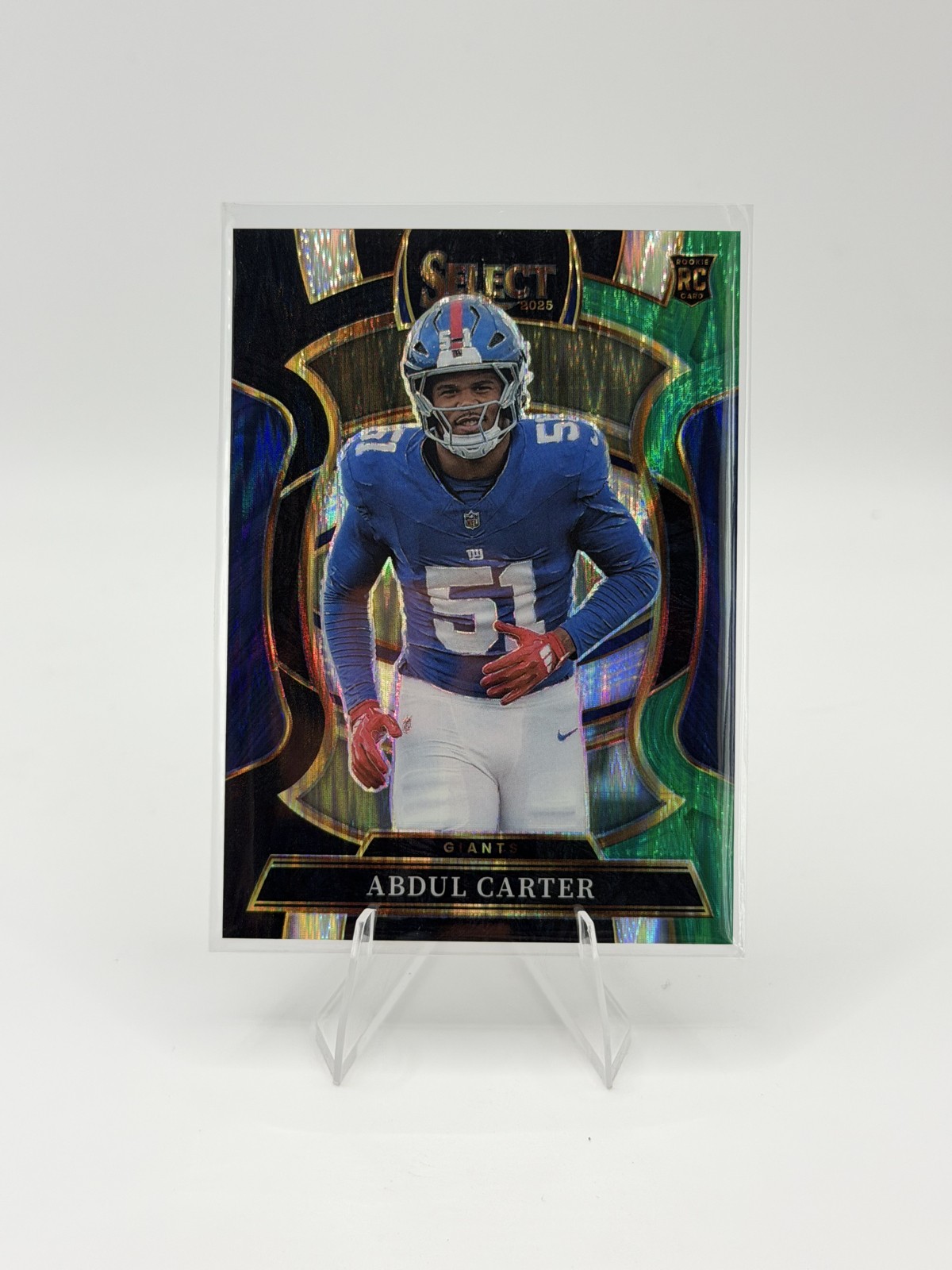 2025 Select - Concourse Abdul Carter #95 Black & Green Shock Prizm (RC)