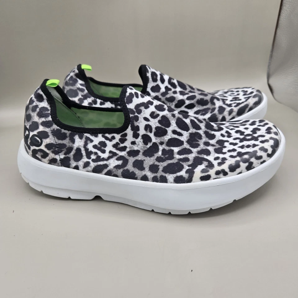 Zapatos Oofos Mujer 11 OOmg Bajo Estampado Leopardo Recuperación Comodidad Zapatilla Acolchada Foto 4 de 4