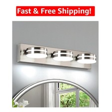 Energy Efficient 24in Dimmable LED Vanity Light - 3-Light in Brushed Nickel