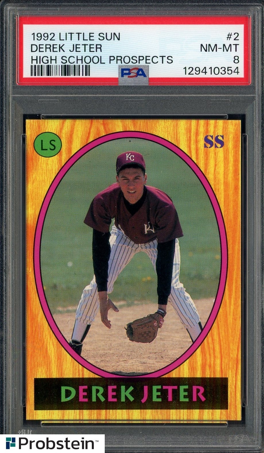 1992 Little Sun High School Prospects #2 Derek Jeter RC Rookie HOF PSA 8 NM-MT