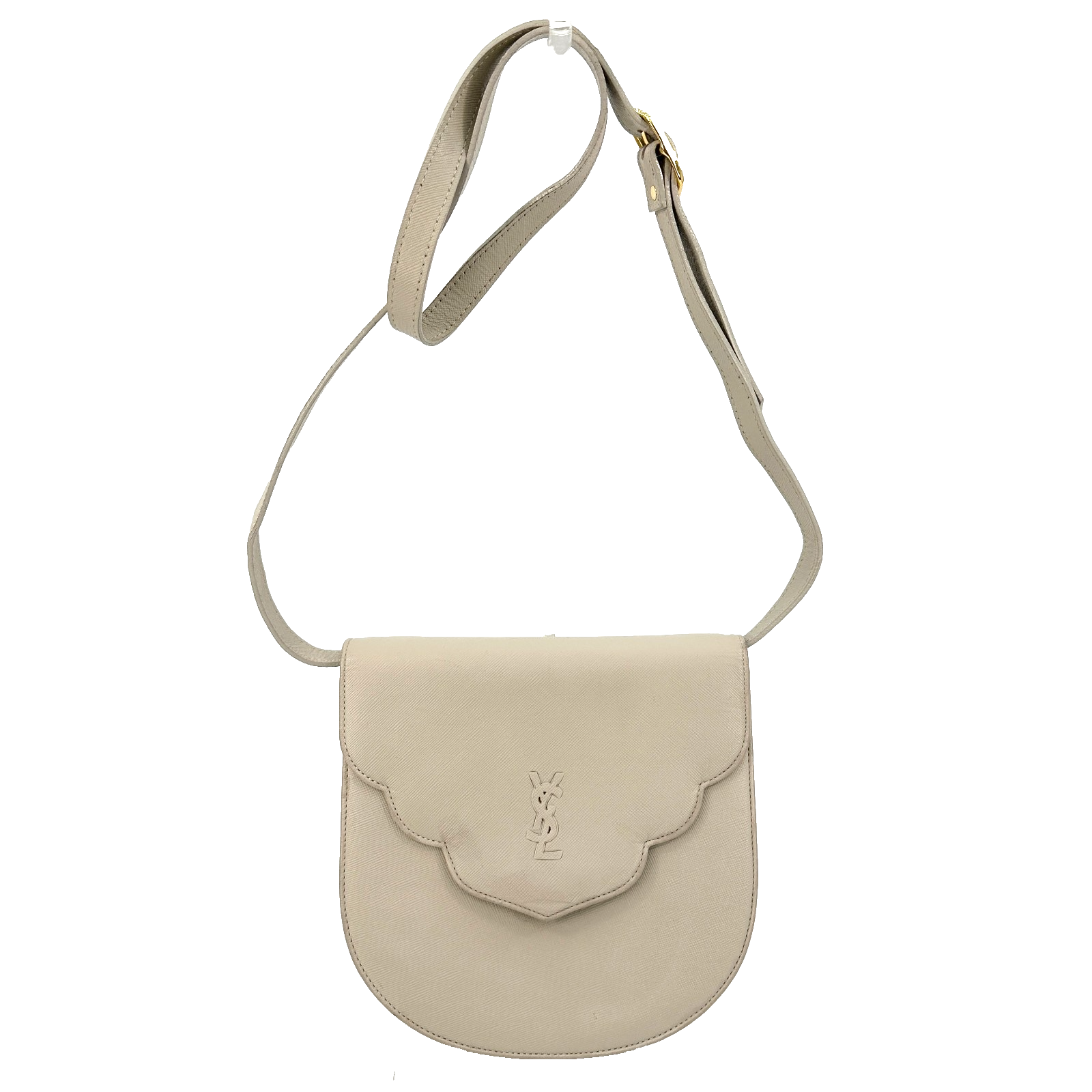 Yves Saint Laurent borsa a tracolla vintage pelle avorio YSL autentica #759