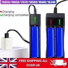 Rechargeable Lithium Battery Charger New USB 3.7V Battery Charger 1,2,4 Slots UK