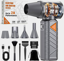 Compressed Air Duster, 350W Cordless Electric Air Blower, Rechargeable Mini