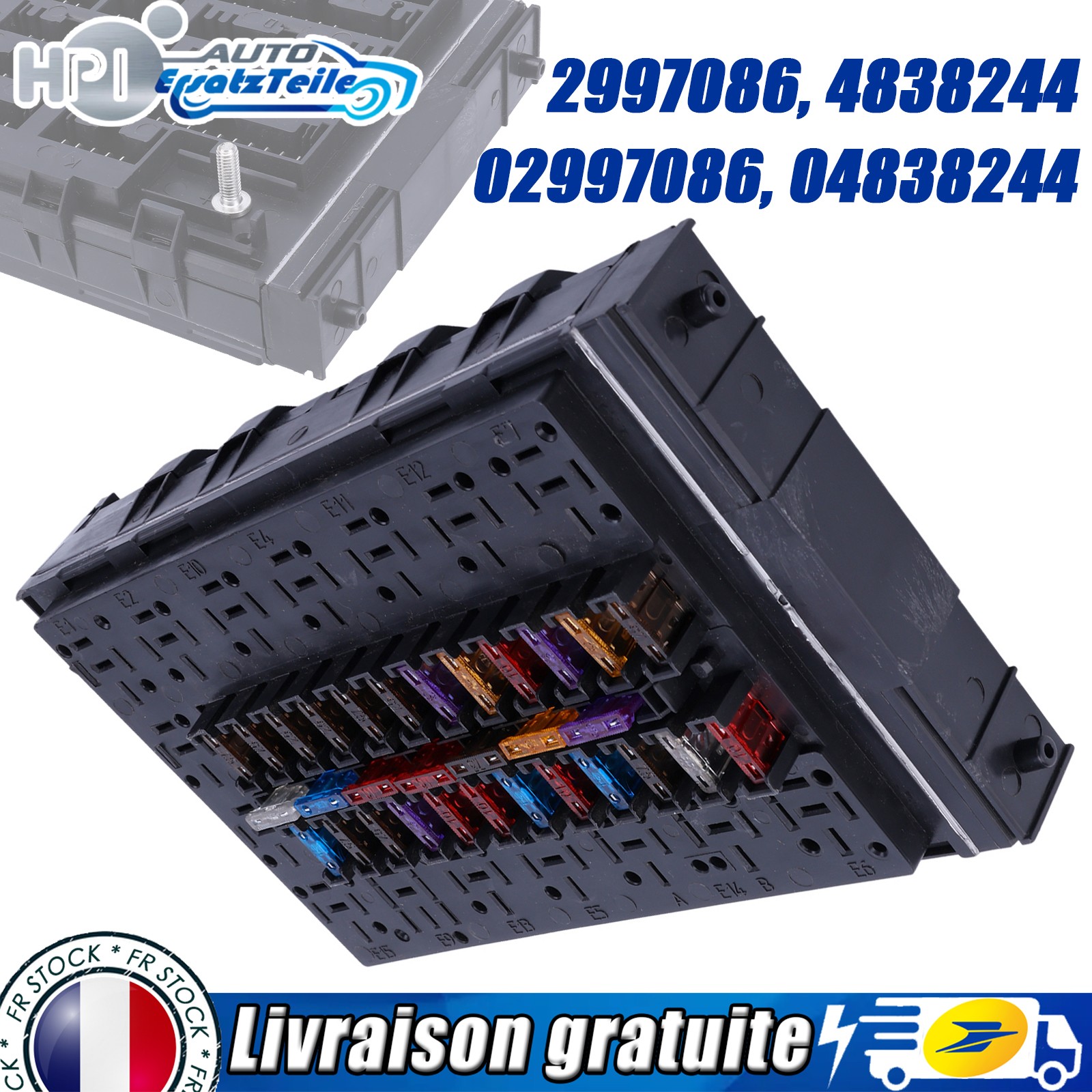 Boîte à fusibles 112 broches avec fusibles de rechange pour Iveco Daily II et III de 1989 à 2006
