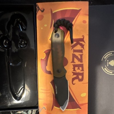 Kizer Trick or Treat? Drop Point Stainless Pocketknife Green Micarta Liner Lock