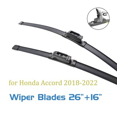 2,Wipers Blades 26'' 16'' for Honda Accord 2018-2022 All-seasons Front J-hook