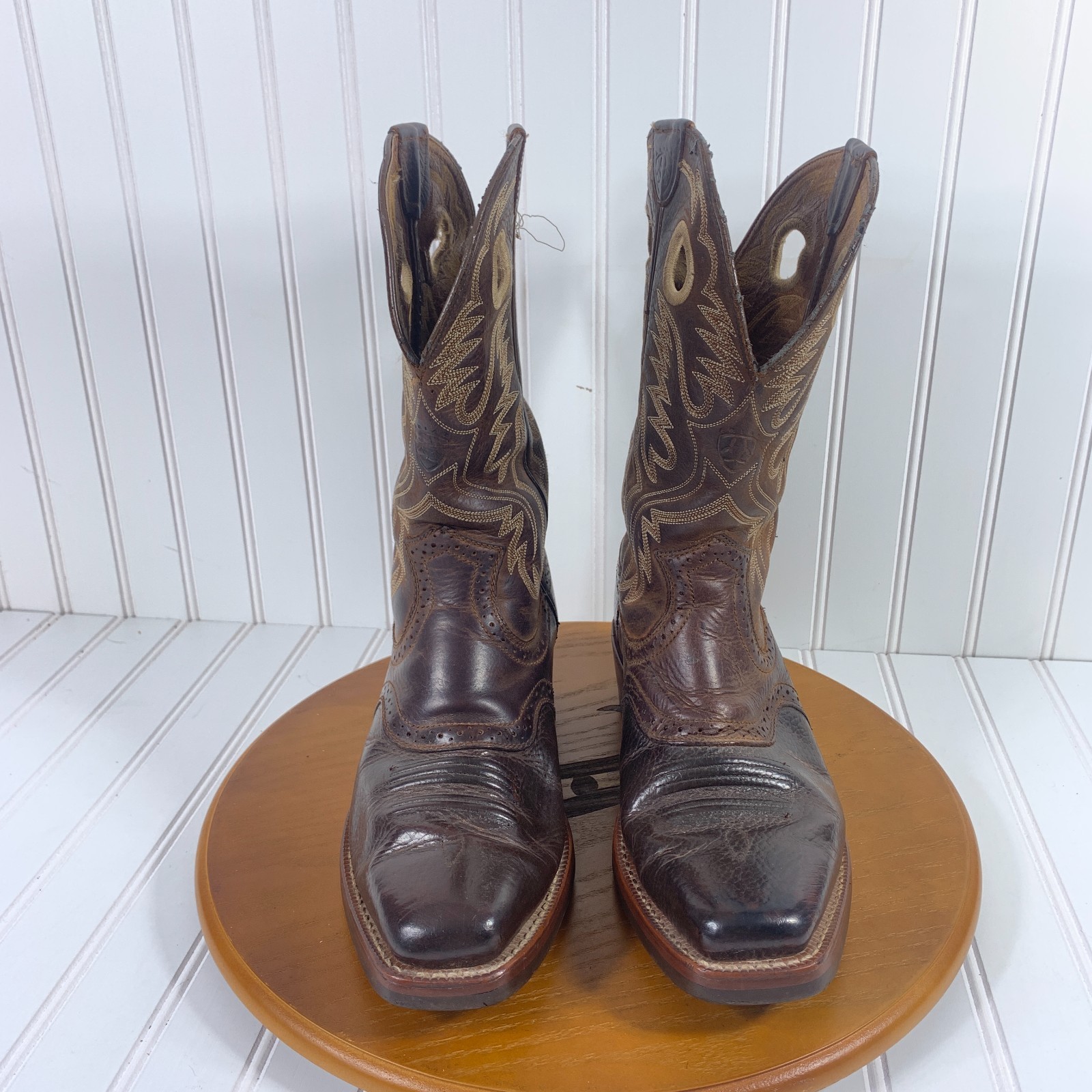 's 8 Ee Brown Roughstock Leather Western Boots Rodeo 34824