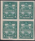 NICARAGUA 1890 2c block of 4 unused IMPERF.................................A5145