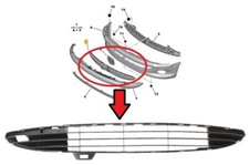Oem Peugeot 206 Front Bumper Air Intake Grille 7414v2