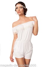 Combinaison courte combinaison aérée combinaison de jeu crochet dentelle 