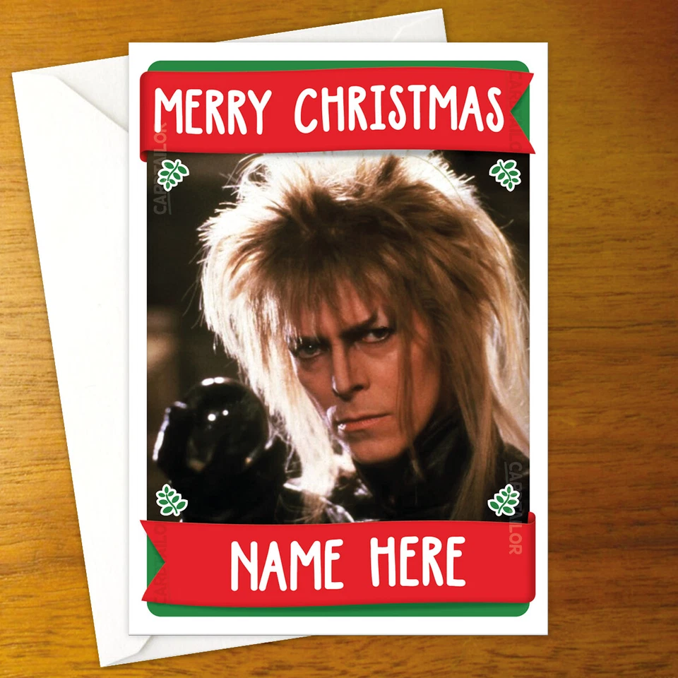 DAVID BOWIE Personalised CHRISTMAS Card - personalized xmas holiday labyrinth