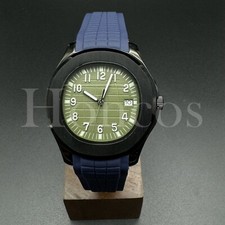 Custom Made PP Style Watch NH35 Automatic Movement Aquanaut GN Dial BLK Bezel DB
