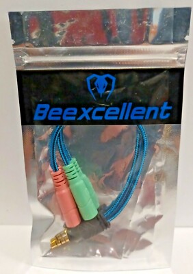 Bee Xcellent HEADPHONE MIC SPLITTER 3.5mm HEADSET ADAPTER (Microphone + Audio)