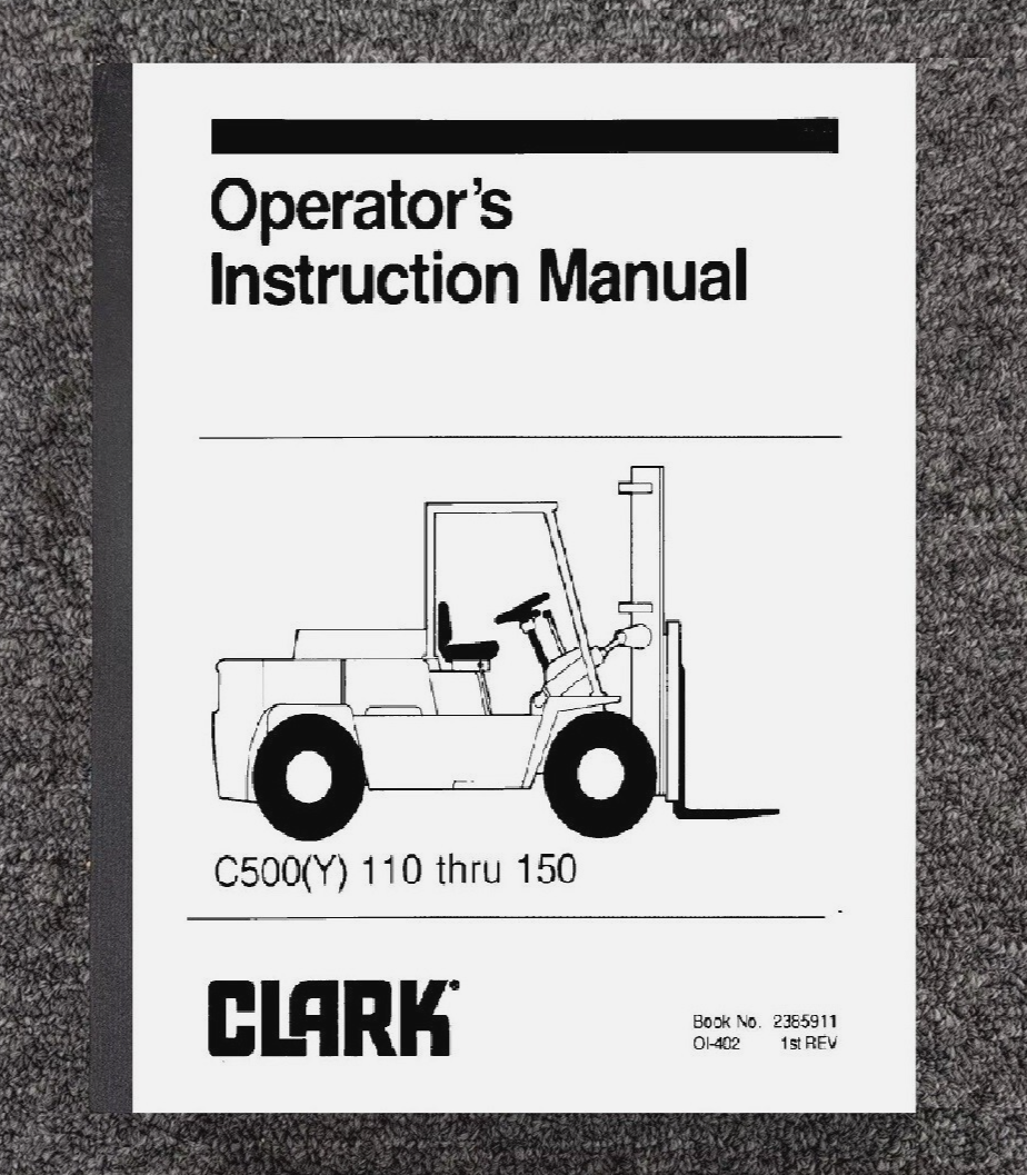 Operator Instruction Maint Manual Fits Clark C500 Y 110-150