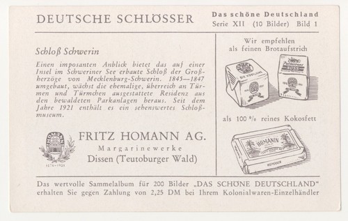 SCHLOSS SCHWERIN DEUTSCHLAND IMAGE CARD 1930's - Picture 2 of 2