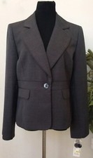 NWT Kasper Women's Grey 100 Polyester Multi-occasion Blazer Jacket Size 14
