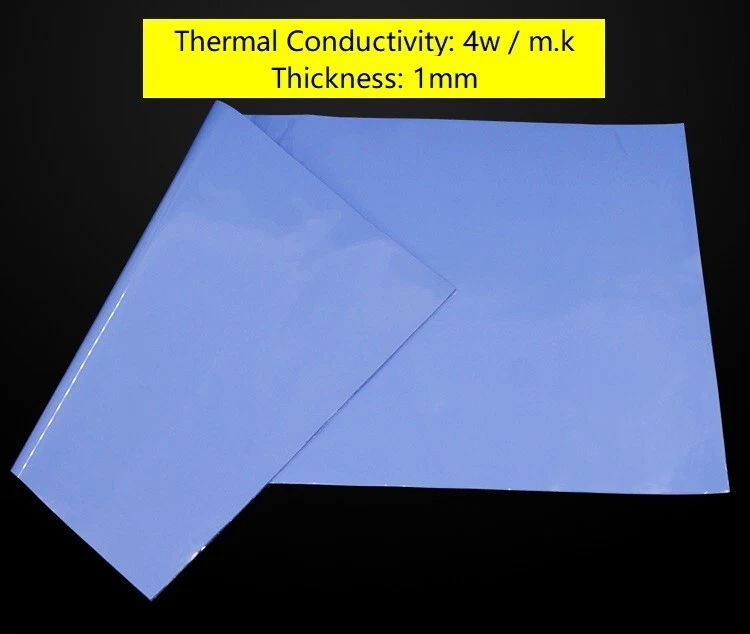 Almohadillas conductoras térmicas de silicona 100 mm x 100 mm x 1 mm para GPU/RAM/Disipador de calor Foto 2 de 4