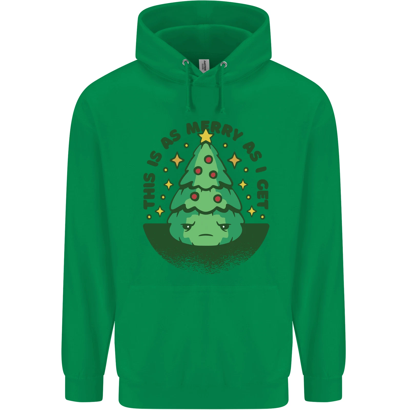 Bah Humbug Christmas Tree Mens Hoodie